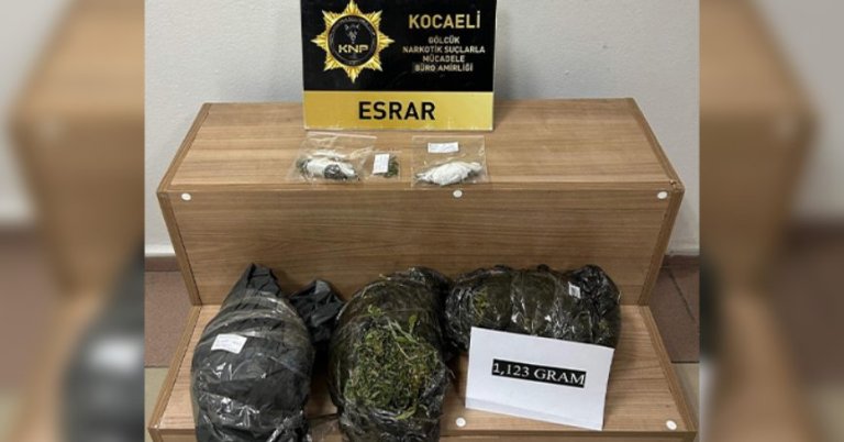 Gölcük'te 1 kilo 123 gram esrar ele geçirildi