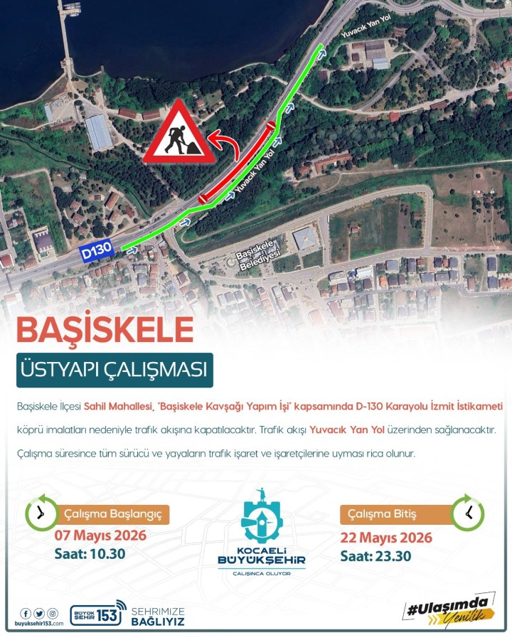 D-130 İzmit istikameti o tarihe kadar trafiğe kapalı