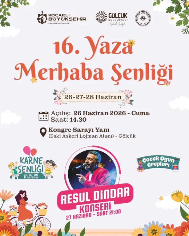 Gölcük Yaza Resul Dindar Konseri ile Merhaba Diyecek