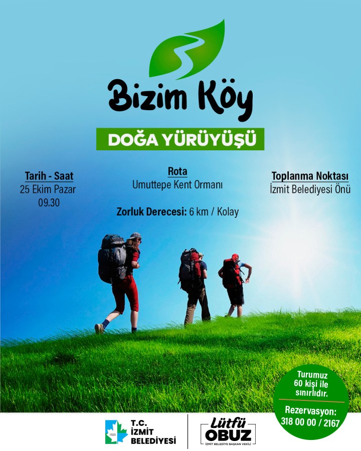 Bizim Köy Doğa Yürüyüşü Umuttepe’de gerçekleşecek
