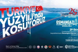 Osmangazi Köprüsü’nde kalpler Cumhuriyet için atacak